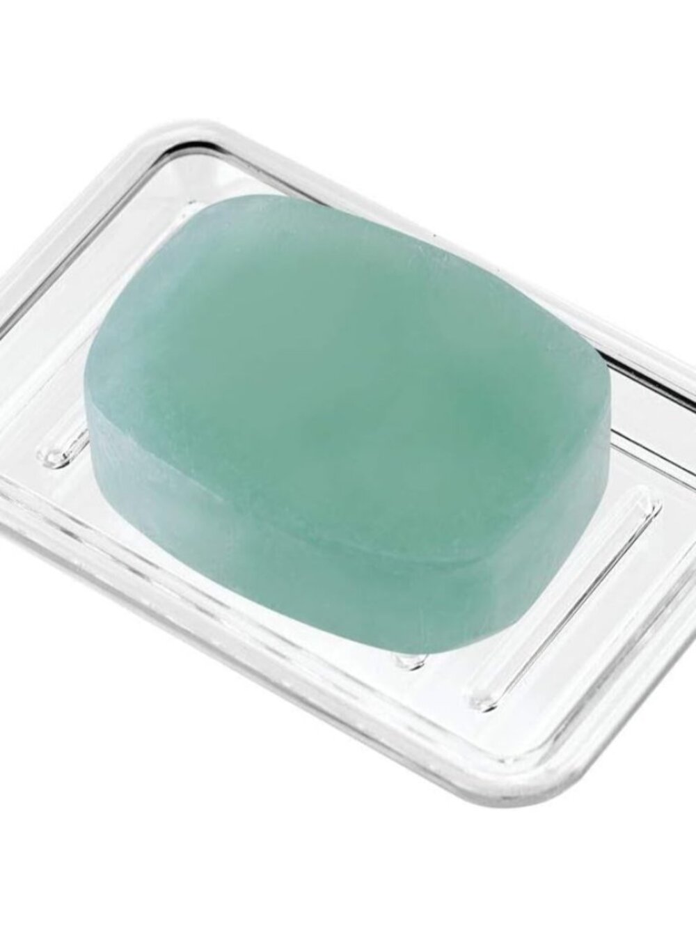 Royal Plastic Rectangular Soap Saver, Bar Holder Tray for Bathroom Counter, Show
